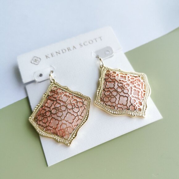 Kendra Scott Kirsten Filigree Drop Earrings in Rose Gold - Picture 2 of 3
